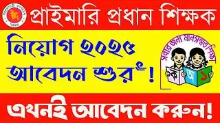 📢 প্রাইমারি প্রধান শিক্ষক নিয়োগ ২০২৫ আবেদন শুরু হয়েছে! | primary head teacher apply