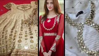 Top Trending mirror work designs 2024. Stylish mirror work with thred.sheesha work ideas.