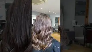 Platinum blonde to brown hair transformation in Castle Cary #somerset