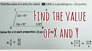 Find the value of X and Y | Parallelogram