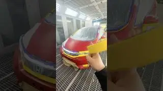 Milano Red finishes #honda #jazz #fit #red #car #painter #spraypaint #masking #spray #shorts #video