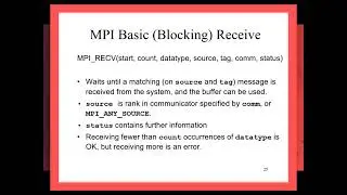 MPI Send / receive in parallel computing