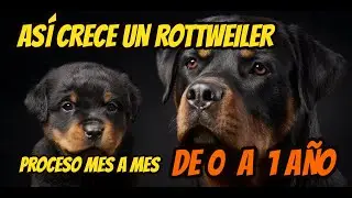 AS&Iacute; CRECE UN ROTTWEILER EN UN A&Ntilde;O / Se convierte en una bestia / PROCESO MES A MES