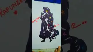 Silhouette👥 RAPUNZEL DRAWING ❤️#shorts#ytshorts#shortsvideo#rapunzel#drawing#cartoon/ART CREATIVE
