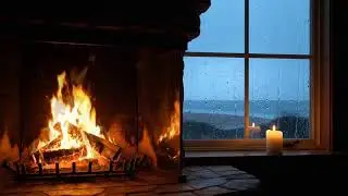 24/7 Deep Focus: Cozy Cabin, Crackling Fireplace, Heavy Rain & Jazz Piano 🌧️ #NoAdsSleep