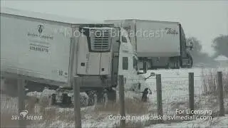 Odessa, Nebraska - Jackknifed Trucks Including One Happening Live On Camera! - December 15th, 2020