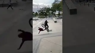 Crashing into a kid at the skatepark #bmx #fail
