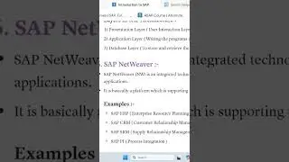 SAP NetWeaver #sapabap #saps4hana #abaponhana #sapbtp #abapprogramming #abap