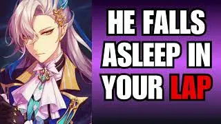 He falls asleep on your lap - Neuvillette  x Listener