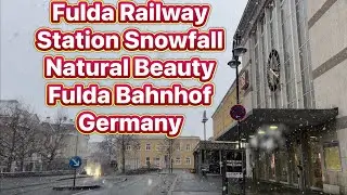 Fulda Railway Station Snowfall Natural Beauty Fulda Bahnhof Germany