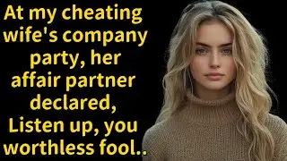 At my cheating wife’s company party, her affair partner declared, Listen up, you worthless fool...