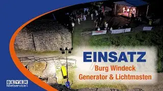 850-j&auml;hriges Jubil&auml;um der Burg Windeck | Lichtmasten von BEYER-Mietservice im Einsatz