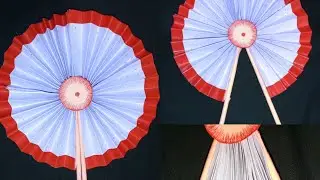DIY paper fan making/hand made paper fan #paper fan craft idea