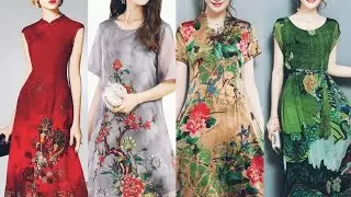 Very attractive and stylish colorful foral printed Midi skirt dresses ideas/