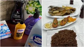 تجربة منظفات اول مرا استخدمها 👍🏼 وعزمتهم على أكل بحري 🦞 🐟 