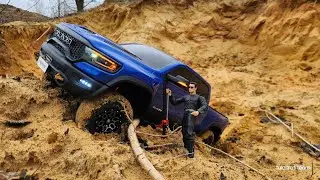 Traction hobby Dodge Ram 1500 on a walk