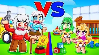 Молодые против старых в Roblox Rivals...