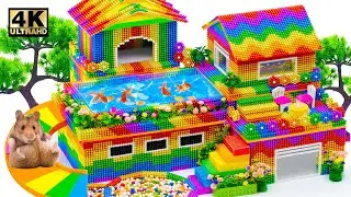 How To Build Modern Technology House In The Forest And Swimming Pool From LEGO, Magnet Balls