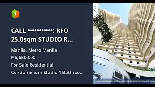 CALL 09454482194: RFO 25.0sqm STUDIO R SQUARE RESIDENCS TAFT NEAR DLSU