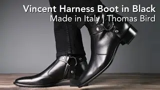Harness Boot in black leather, made in Italy - Thomas Bird