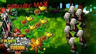 PVZ Fusion &ndash; Level 1-1 | Difficulty: MAX | Version 3.2