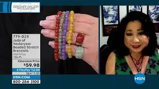 Jade of Yesteryear Set of Four Jade Bead Stretch Bracele...