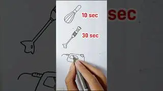 Draw hand mixer in different times #kitchentools #art