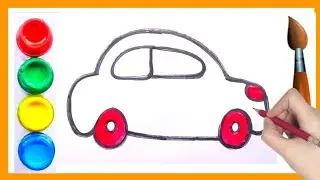 Car painting video । Car drawing for beginners । कार का चित्र । किड्स पेंटिंग वीडियो । Toddlers 