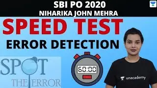 Speed Test - Error Detection || Target SBI PO || Niharika John Mehra
