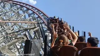 The New Texas Giant Back Row (HD POV) Six Flags Over Texas