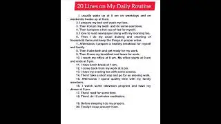 20 Lines on My Daily Routine