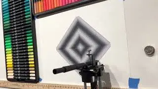 Pen Plotter Tiled Square with Log Gradient Lines