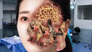 ASMR infected cricket maggot on face | ASMR animation treatment | ASMR 2d deep cleaning animation