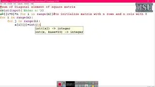 GE8161 Problem Solving and python Programming Laboratory 26   Sum of Diagonal Element in a matrix