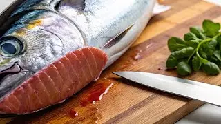 Live on a Thursday at the traditional fish market and see how & techniques to cut different Tuna fsh