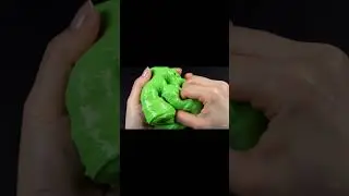 Golden Pull✨Fluorescent Slime Block Squeeze 💚 | Silky Slime Stretch ASMR #tinglesounds #gold #asmr