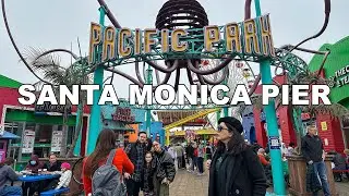 Santa Monica Pier & Pacific Park rides - Los Angeles 4k Walk 2023, California, USA | LA Travel Guide