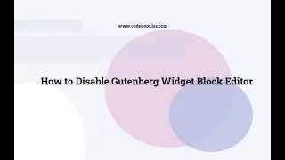Disable Gutenberg Widget