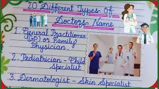 20 Different Types of Doctors | Types of Doctors Name in English | 20 Types of Specialist Doctors