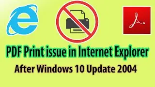 How to fix Windows 10 2004 Update PDF Issue.  Unable to print from PDF files on Internet Explorer.