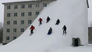 РЕКОРД! Вы никогда ничего подобного не видели! Снег высотой с пятиэтажное здание