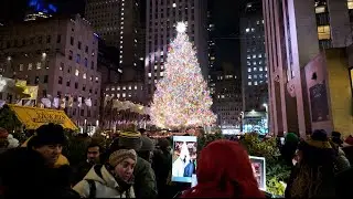 Exploring NYC Christmas - Rockefeller Center Christmas Tree | 4K HDR