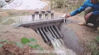 Mini dam construction with six gates water discharge||hydopower knowledge|| #dam#engineering