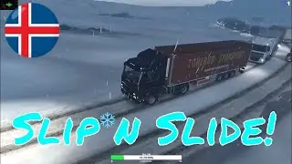 ETS2 iceland + winter mod = slip n slide. Euro truck simulator fail