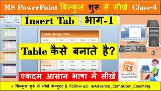 PowerPoint Class-4 | PowerPoint Insert Tab | MS PowerPoint men Table kaise banaye #powerpoint #table