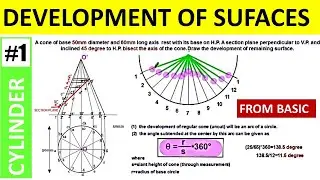 DEVELOPMENT OF SURFACES OF (CONE) PROBLEM -4(PART -1)[HINDI]