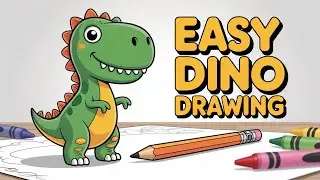 Easy Dinosaur Drawing for Little Artists