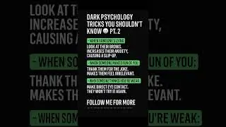 MIND HACK : Dark Psychology Tricks You Shouldn&rsquo;t Know 😶&zwj;🌫️ (Pt. 2) #shorts