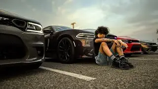 4 DODGE CHARGER SCATPACKS TAKEOVER THE HIGHWAY..