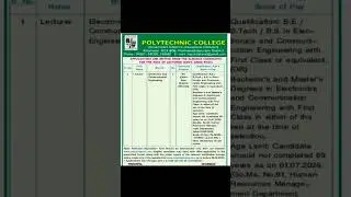 Kilakarai Polytechnic Lecturer Recruitment 2025 &ndash; Apply Online Now! #GovernmentJobs #ECE #Tamil